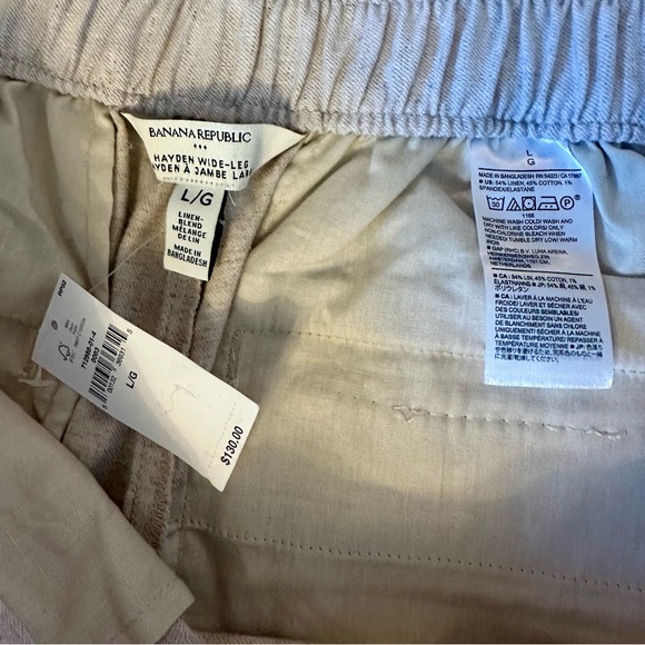 Banana Republic Linen Blend Wide-Leg Pants - Picture 3 of 4